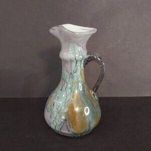 Rueven Art Nouveau Watercolor Glass Small Pitcher Vase